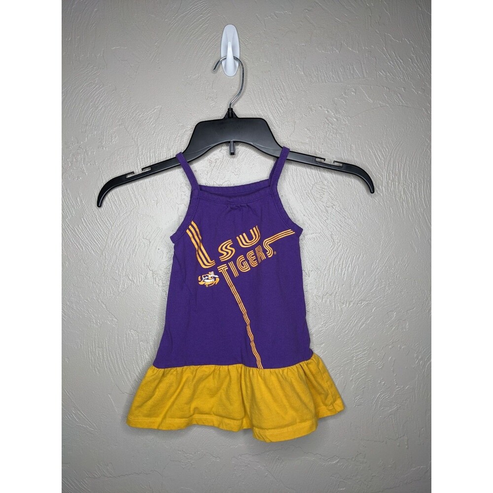 Colosseum Toddler Girls 2T Purple Yellow LSU Tigers College Cotton Dress